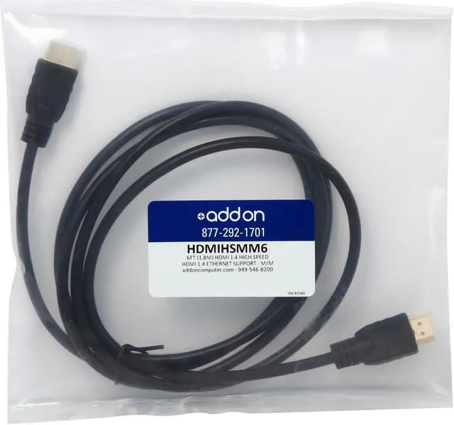 Alt view image 3 of 3 - AddOn HDMIHSMM6 6 ft. Black High Speed Cable Male to Male