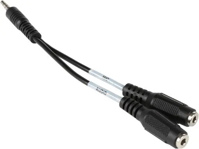 Alt view image 2 of 3 - Tripp Lite P318-06N-MFF 6" (x2) 3.5mm 3-Position Female to 3.5mm 4-Position Male Audio Splitter Adapter