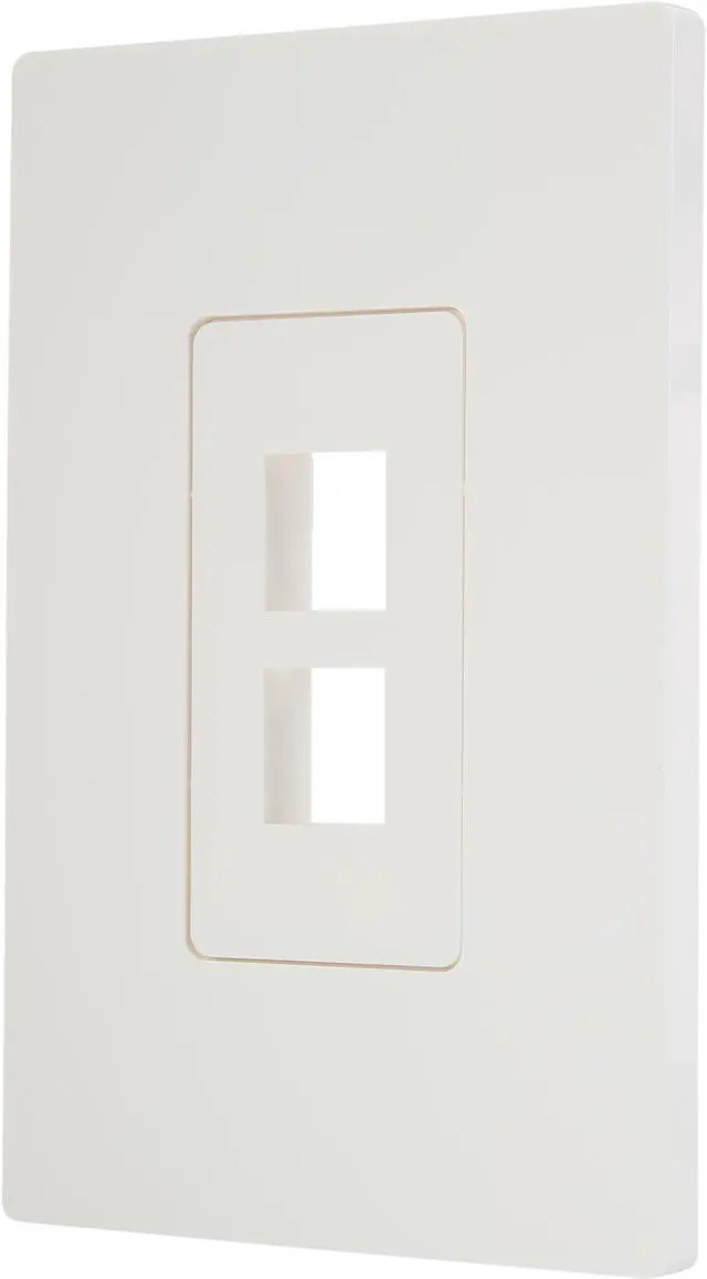 Main image of Tripp Lite Single-Gang 2-Port Universal Keystone Wall Plate, Cat5/6/6a, USB, HDMI, DisplayPort, RCA, White (N080-102)