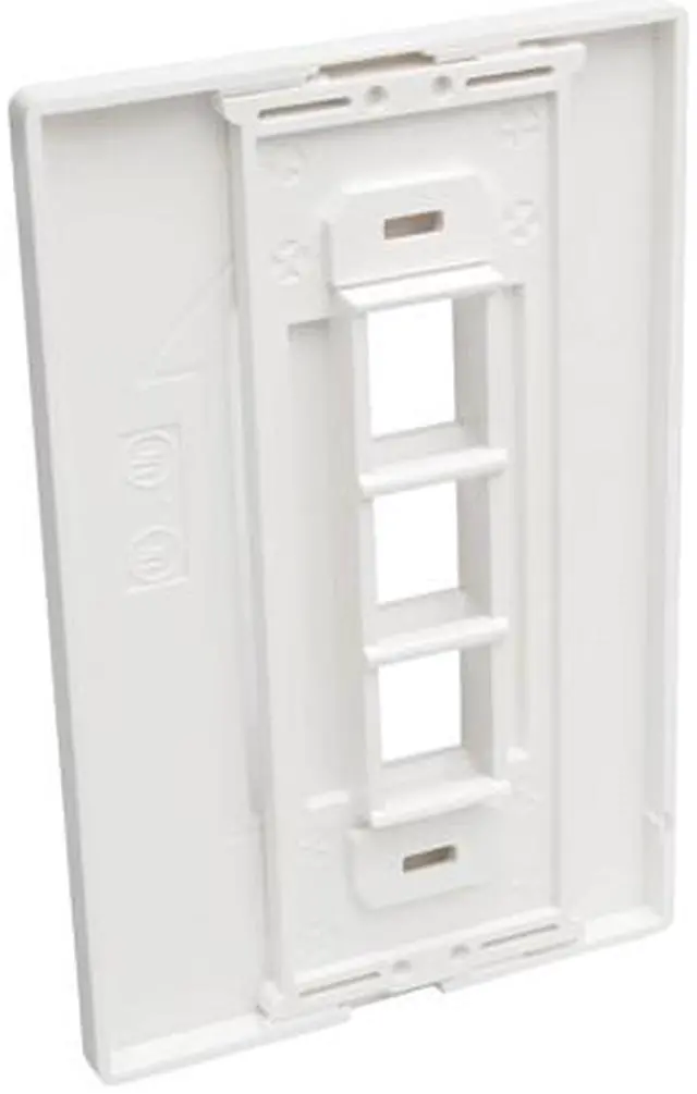 Alt view image 2 of 4 - Tripp Lite Single-Gang 3-Port Universal Keystone Wall Plate, Cat5/6/6a, USB, HDMI, DisplayPort, RCA, White (N080-103)