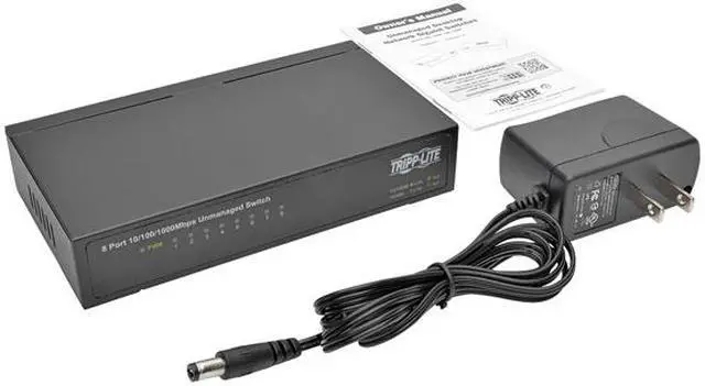 Alt view image 4 of 4 - Tripp Lite 8-Port Gigabit Ethernet Switch, Desktop, Unmanaged Network Switch 10/100/1000 Mbps, RJ45, Metal (NG8)