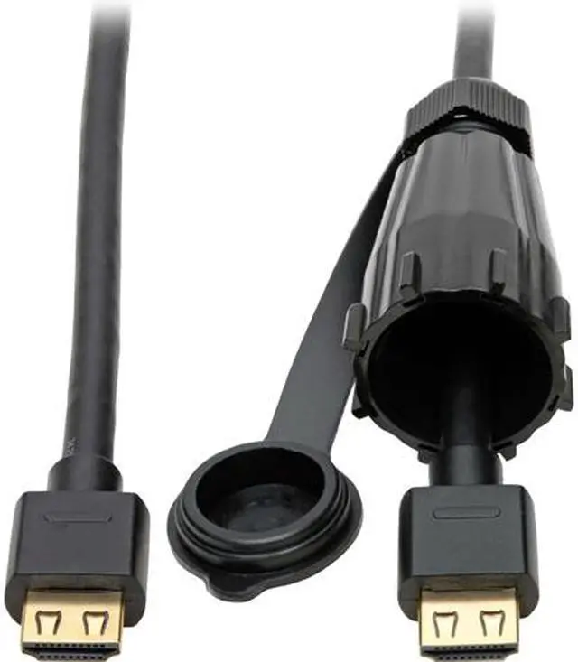 Main image of Tripp Lite P569-010-IND High-Speed HDMI Cable, Hooded Connector - Industrial, IP68-Rated, 4K 60 Hz, M/M, Black, 10 ft. (3.05 m)
