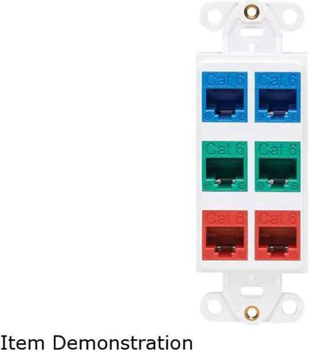 Alt view image 2 of 4 - Tripp Lite N042D-006V-WH Center Plate Insert, Decora Style - Vertical, 6 Ports