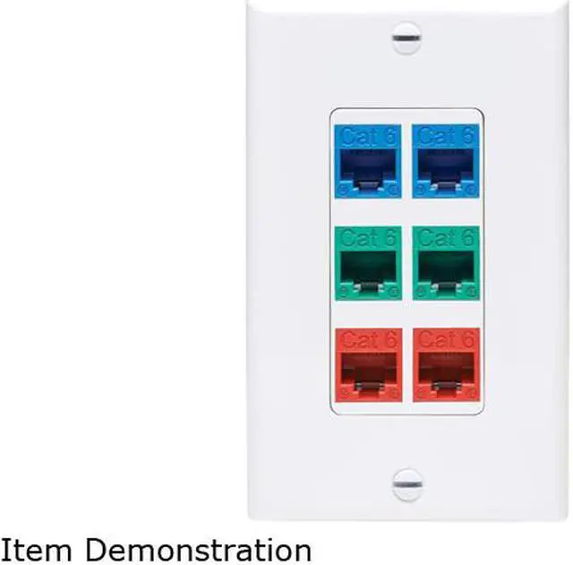 Alt view image 3 of 4 - Tripp Lite N042D-006V-WH Center Plate Insert, Decora Style - Vertical, 6 Ports