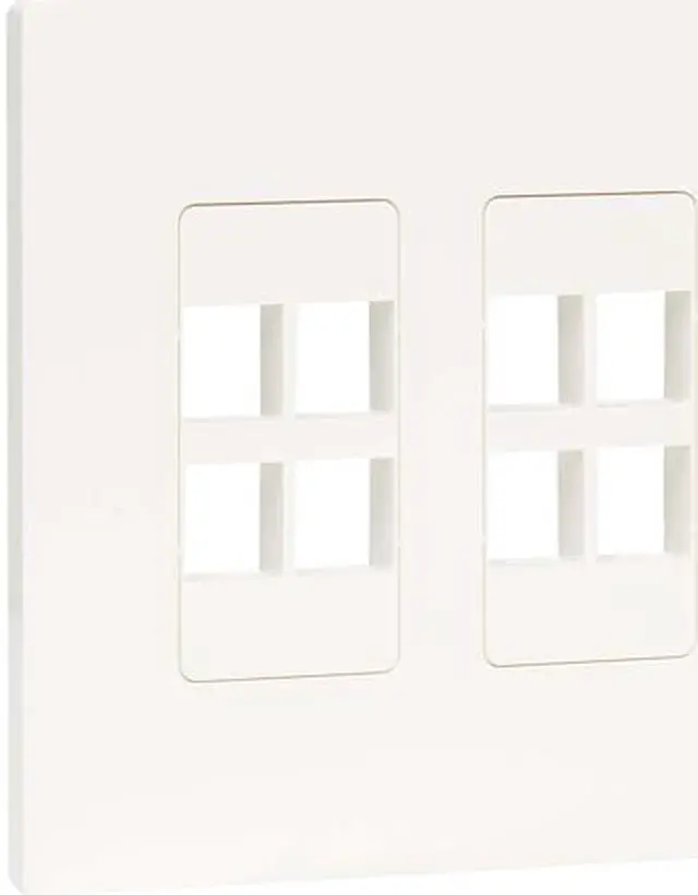 Main image of Tripp Lite N080-208 8-Port Keystone Double-Gang Faceplate, White, TAA