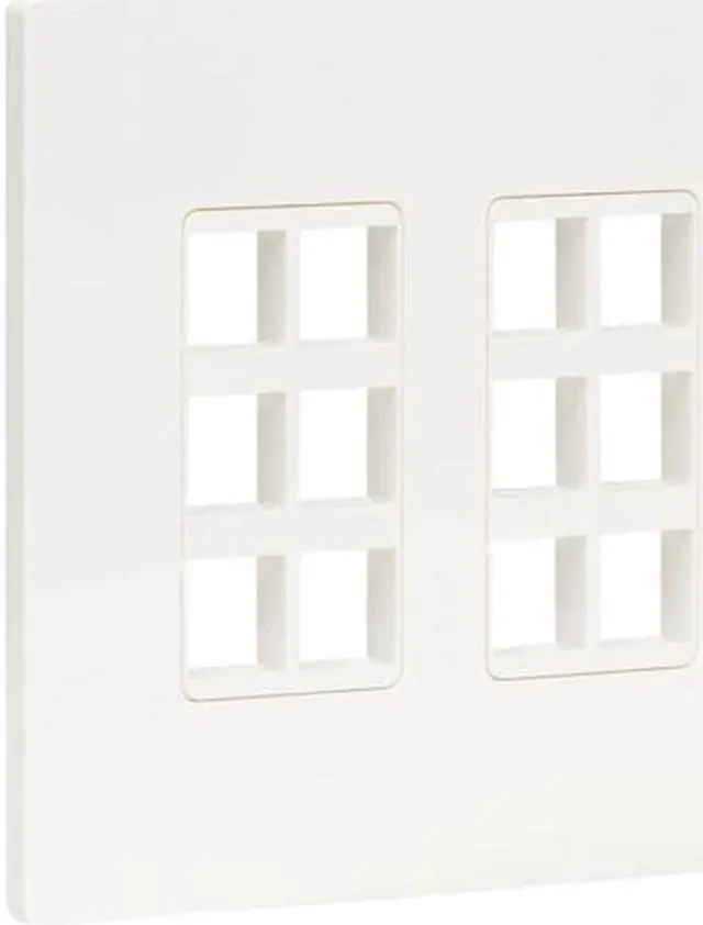 Main image of Tripp Lite N080-212 12-Port Keystone Double-Gang Faceplate, White, TAA