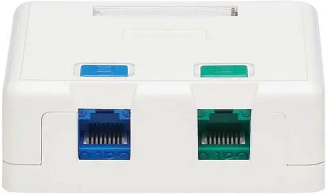 Alt view image 2 of 6 - Tripp Lite N082-002-WH Surface-Mount Box for Keystone Jacks - 2 Ports, White