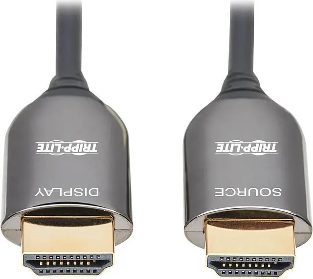 Main image of Tripp Lite P568F-25M-8K6 82 ft. Black 8K HDMI Plenum-Rated Fiber Active Optical Cable (AOC) - 8K UHD @ 60 Hz, HDR Male to Male
