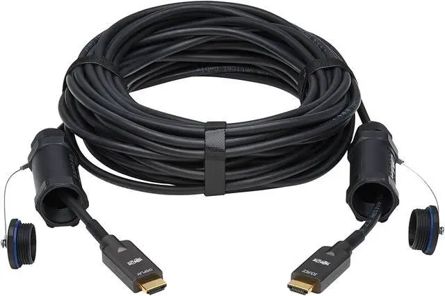 Alt view image 3 of 7 - Tripp Lite P568FA-50M-W 164 ft. Black High-Speed Armored HDMI Fiber Active Optical Cable (AOC) with Hooded Connectors - 4K @ 60 Hz, HDR Male to Male