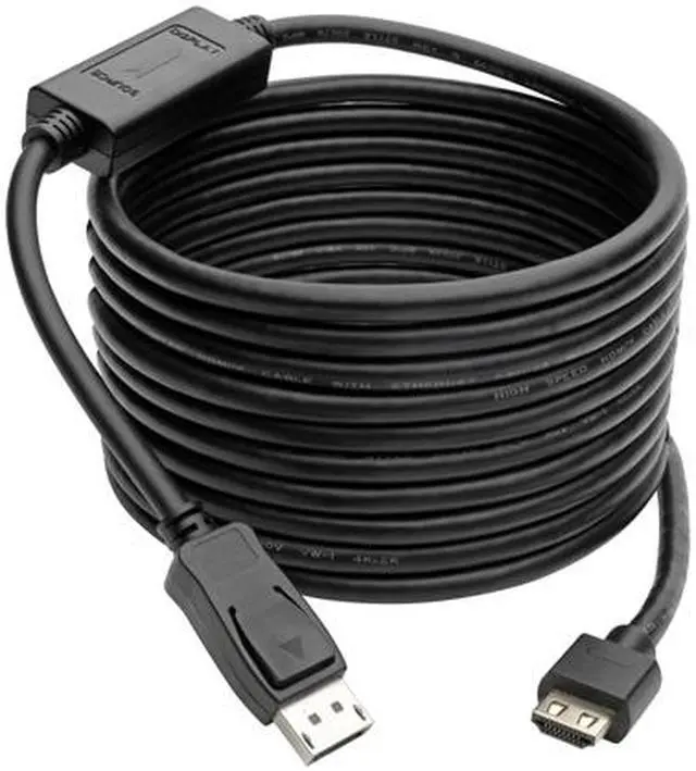 Alt view image 2 of 5 - Tripp Lite DisplayPort 1.4 to HDMI Active Adapter Cable (M/M), 4K 60 Hz Video, 4:4:4, HDR, HDCP 2.2, 20 Feet / 6.1 Meters (P582-020-HD-V4A)