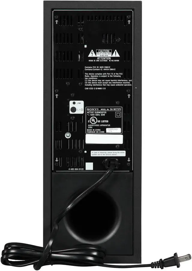 Alt view image 10 of 12 - Sony HT-CT370 2.1 Channel Sound Bar with Wireless Subwoofer