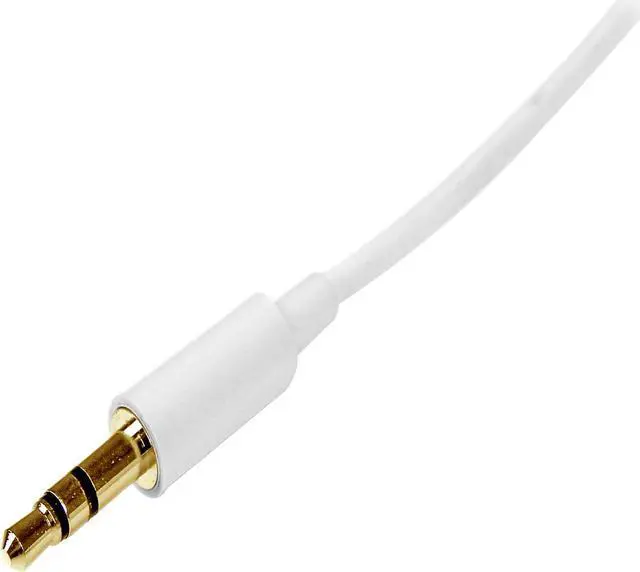 Alt view image 2 of 3 - StarTech.com MU2MMMSWH 6.5 ft. White Slim 3.5mm Stereo Audio Cable Male to Male