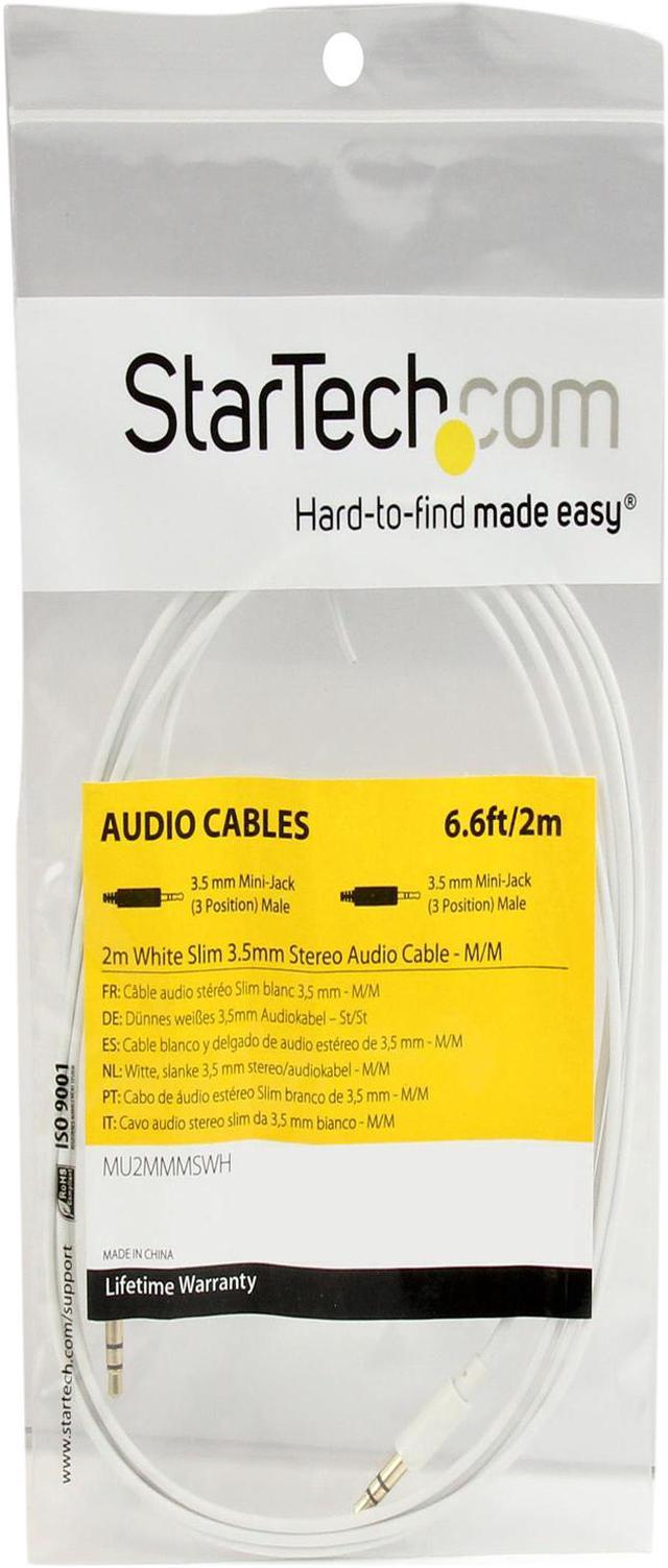  StarTech.com 2m White Slim 3.5mm Stereo Audio Cable