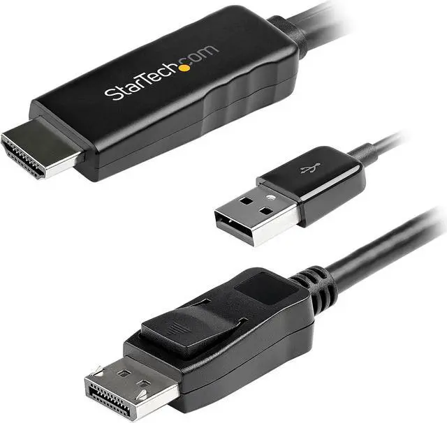 Main image of StarTech.com HD2DPMM2M 2m (6.6 ft.) HDMI to DisplayPort Adapter Cable with USB Power - 4K 30Hz Active HDMI 1.4 to DP 1.2 Converter (HD2DPMM2M)