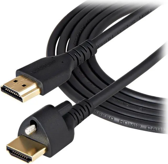 Alt view image 4 of 4 - StarTech.com HDMM2MLS 2m(6 ft.) HDMI Cable with Locking Screw - 4K 60Hz HDR - High Speed HDMI 2.0 Monitor Cable with Locking Screw Connector for Secure Connection - HDMI Cable with Ethernet - M/M (HDMM2MLS)