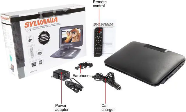 Alt view image 8 of 8 - Sylvania SDVD1032 10.1" Portable DVD & Media Player with Swivel Screen & 5HR Li-P Battery