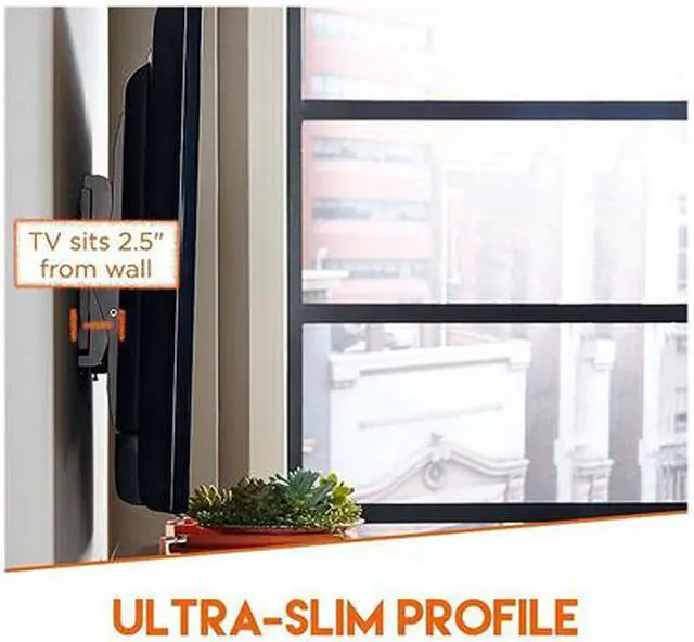 Alt view image 5 of 5 - Inland ProHT Ultra Slim Tilting TV Wall Mount for 37"-70" Flat-Panel TVs 05336