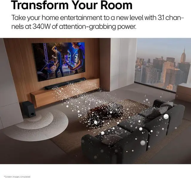Alt view image 2 of 10 - LG S60T Soundbar for TV with Dolby Audio 3.1 channel