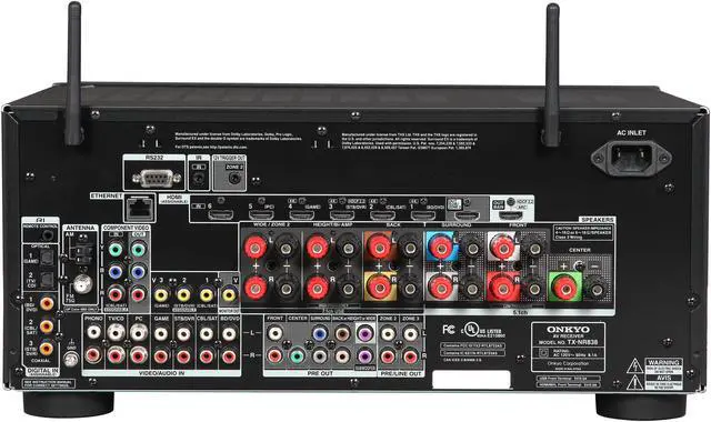 Alt view image 4 of 6 - Onkyo TX-NR838 7.2 Channel Network A/V Receiver