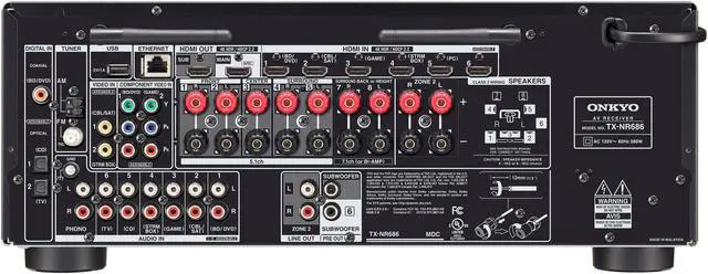 Alt view image 3 of 3 - ONKYO TX-NR686 7.2-Channel Network A/V Receiver