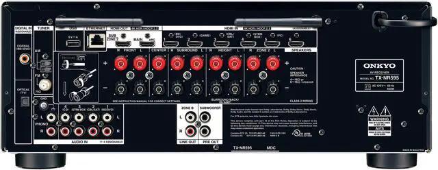 Alt view image 4 of 8 - Onkyo TX-NR595 7.2-Channel Network A/V Receiver