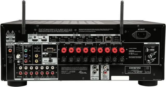 Alt view image 4 of 6 - ONKYO TX-NR797 9.2-Channel Network A/V Receiver