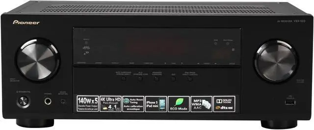 Alt view image 2 of 6 - Pioneer VSX-523-K 5.1 Channel 3D/4k Ultra Pass through AV Receiver, Manufacturer recertified grade A