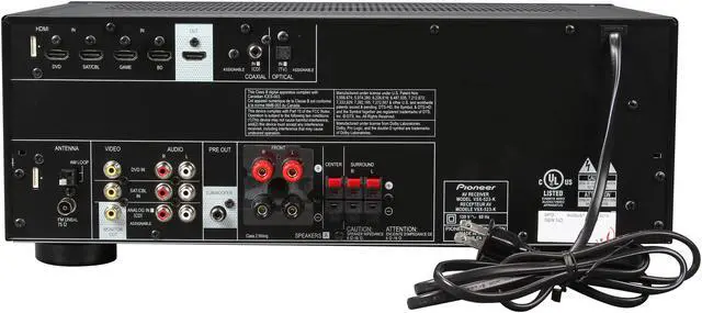 Alt view image 4 of 6 - Pioneer VSX-523-K 5.1 Channel 3D/4k Ultra Pass through AV Receiver, Manufacturer recertified grade A