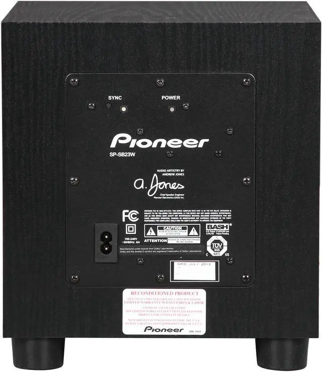Alt view image 9 of 12 - Pioneer SPSB23W/B Soundbar Speaker System w/ Wireless Subwoofer