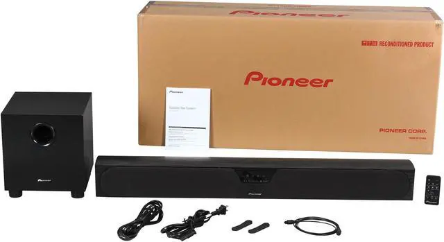Alt view image 12 of 12 - Pioneer SPSB23W/B Soundbar Speaker System w/ Wireless Subwoofer