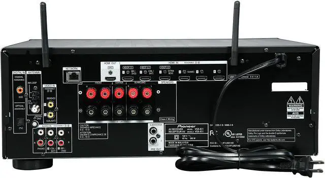 Alt view image 4 of 6 - Pioneer VSX-831 5.2-Channel AV Receiver with MCACC, built-in Bluetooth and Wi-Fi