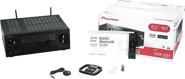 Alt view image 6 of 6 - Pioneer VSX-831 5.2-Channel AV Receiver with MCACC, built-in Bluetooth and Wi-Fi