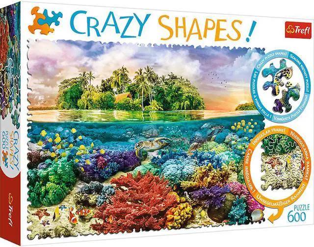 Main image of Trefl 600 Piece Crazy Shape Jigsaw Puzzle Tropical Island