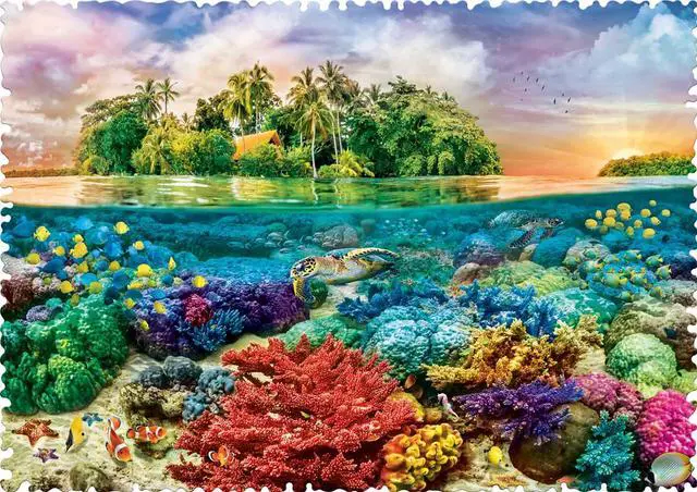 Alt view image 2 of 2 - Trefl 600 Piece Crazy Shape Jigsaw Puzzle Tropical Island