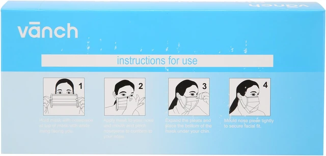 Alt view image 2 of 3 - Vanch Disposable Face Mask - 50 pcs