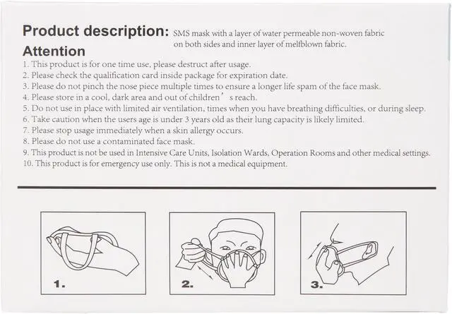 Alt view image 2 of 4 - Disposable Protective Mask - 50 pcs / box