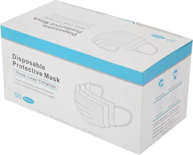 Main image of Disposable Protective Mask, 3 Layer - 50 pcs / Box