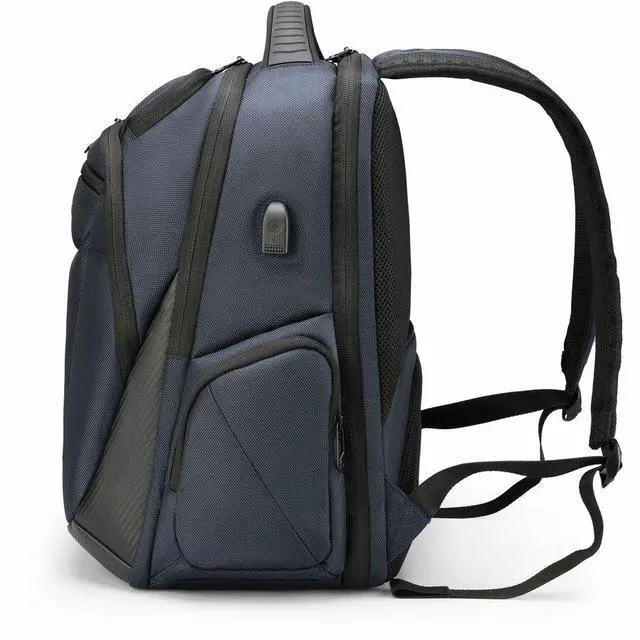 Alt view image 3 of 5 - Swissdigital Design TERABYTE NG SD1695-12 Carrying Case (Backpack) for 12.9" to 17" - Dark Blue - RFID Resistant - 1680D Polyester Body - Shoulder Strap, Luggage Strap, Trolley Strap - 8.45 gal - SD1695-12