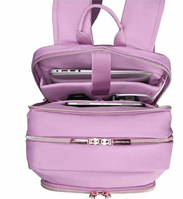 Alt view image 6 of 7 - Swissdigital Design KATY ROSE NG Carrying Case (Backpack) for 16" Notebook - Ice Berry - RFID Resistant - Polyester, Plastic Body - Trolley Strap, Shoulder Strap - 6.08 gal Volume Capacity - SD1645-54