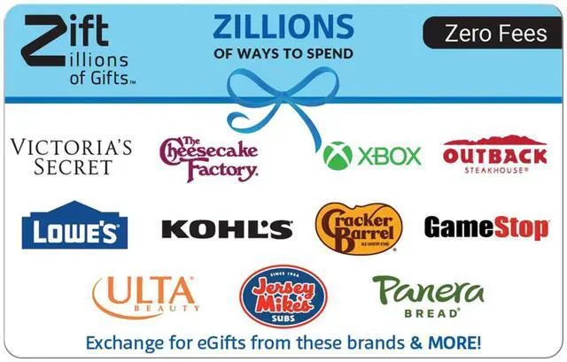 Main image of Zift Zillions of Gifts $100 Gift Card (Email Delivery)
