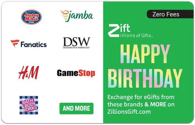 Main image of Zift Zillions of Gifts - Happy Birthday $150 Gift Card (Email Delivery)