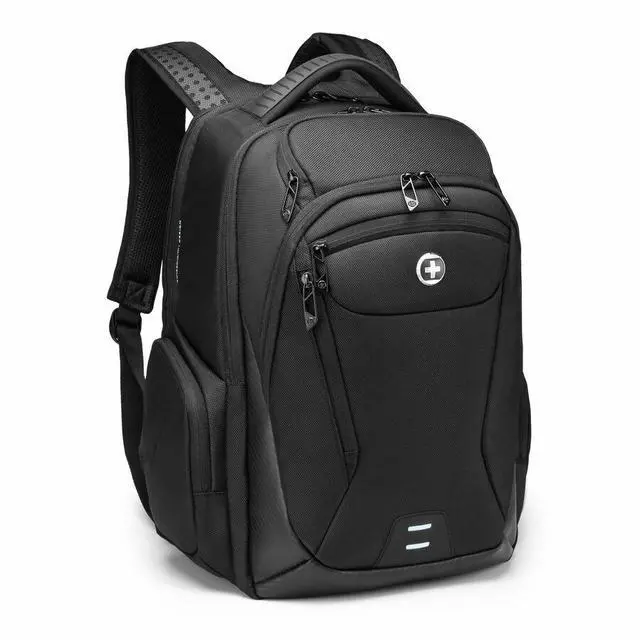 Main image of Swissdigital TERABYTE NG Black Backpack - TSA-Friendly Travel Backpack with USB Charging Port & Integrated Cable, RFID Protection, Trolley Sleeve, Fits 17" Laptop  SD1695-01