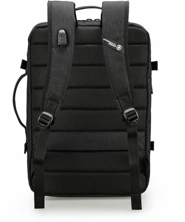 Alt view image 2 of 8 - Swissdigital BERG PRO Dark Green XL Backpack - TSA-Friendly Backpack with USB Charging Port -RFID Protection Pocket  Trolley Sleeve for Easy Travel  SD16489510-23