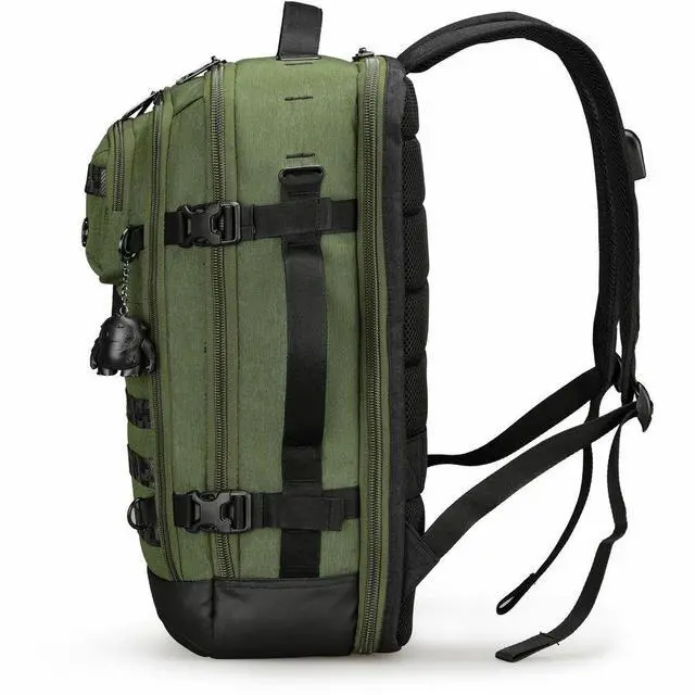 Alt view image 3 of 8 - Swissdigital BERG PRO Dark Green XL Backpack - TSA-Friendly Backpack with USB Charging Port -RFID Protection Pocket  Trolley Sleeve for Easy Travel  SD16489510-23
