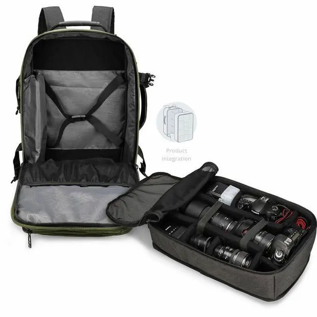 Alt view image 7 of 8 - Swissdigital BERG PRO Dark Green XL Backpack - TSA-Friendly Backpack with USB Charging Port -RFID Protection Pocket  Trolley Sleeve for Easy Travel  SD16489510-23