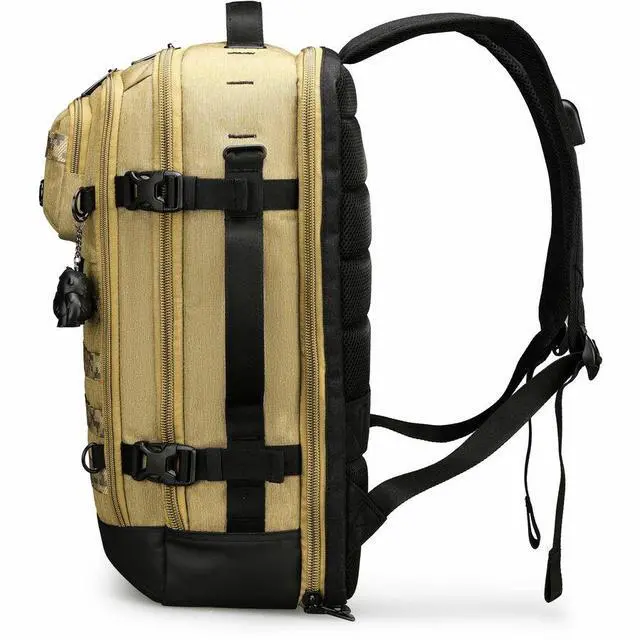 Alt view image 5 of 7 - Swissdigital BERG PRO Khaki XL Backpack - TSA-Friendly Backpack with USB Charging Por - RFID Protection Pocket - Trolley Sleeve for Easy Travel - Padded Laptop Compartment   SD16489510-74