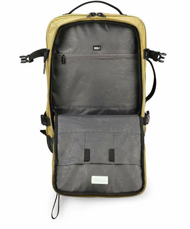 Alt view image 6 of 7 - Swissdigital BERG PRO Khaki XL Backpack - TSA-Friendly Backpack with USB Charging Por - RFID Protection Pocket - Trolley Sleeve for Easy Travel - Padded Laptop Compartment   SD16489510-74