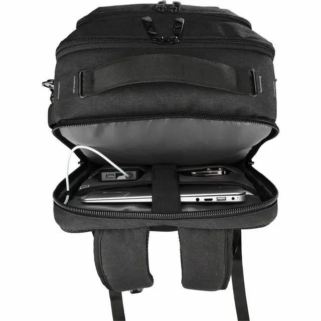 Alt view image 7 of 9 - Swissdigital BERG Black L Backpack - Durable - TSA-Friendly Bag with Patented USB Charging Port - RFID Protection Pocket, -Trolley Sleeve for Easy Travel SD1647-01