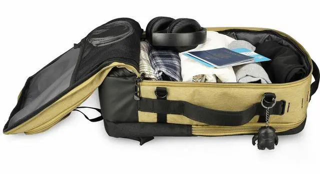 Alt view image 8 of 9 - Swissdigital BERG Dark Khaki L Backpack - Durable - TSA-Friendly Bag with Patented USB Charging Port - RFID Protection Pocket - Padded Laptop Compartment that Fits up to 16" Laptop  SD1647-74