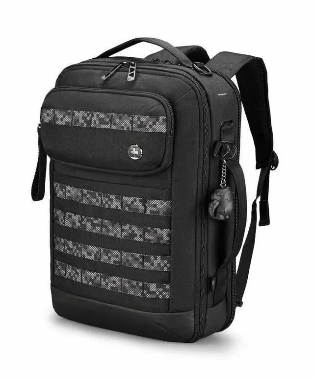Main image of Swissdigital BERG Black Hybrid Briefcase - USB Charging Port with Integrated Cable - RFID Protection Pocket - Padded Laptop Compartment Fits up to 16"  SD1649-01
